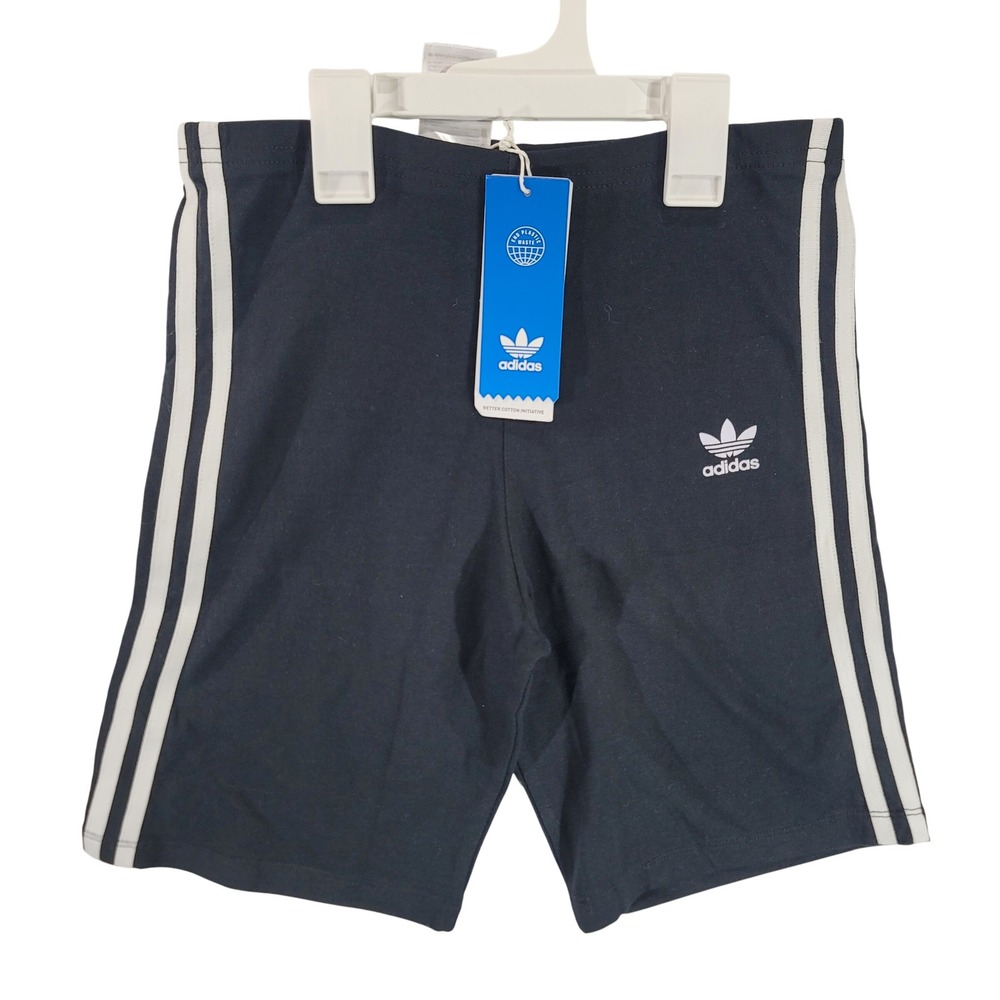 Adidas Originals Kids Cycling Shorts Black White FM5682 3-Stripe Tights Large